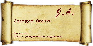 Joerges Anita névjegykártya